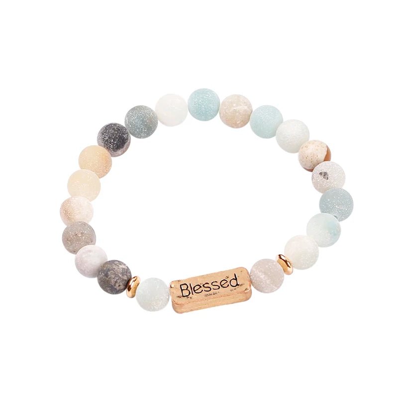 Women Men Letter Bracelets Vintage Natural Stones Beaded Bracelet Punk Inspirational Forever Faith Bracelets Handmade Jewelry by Creative Vault Marketplace