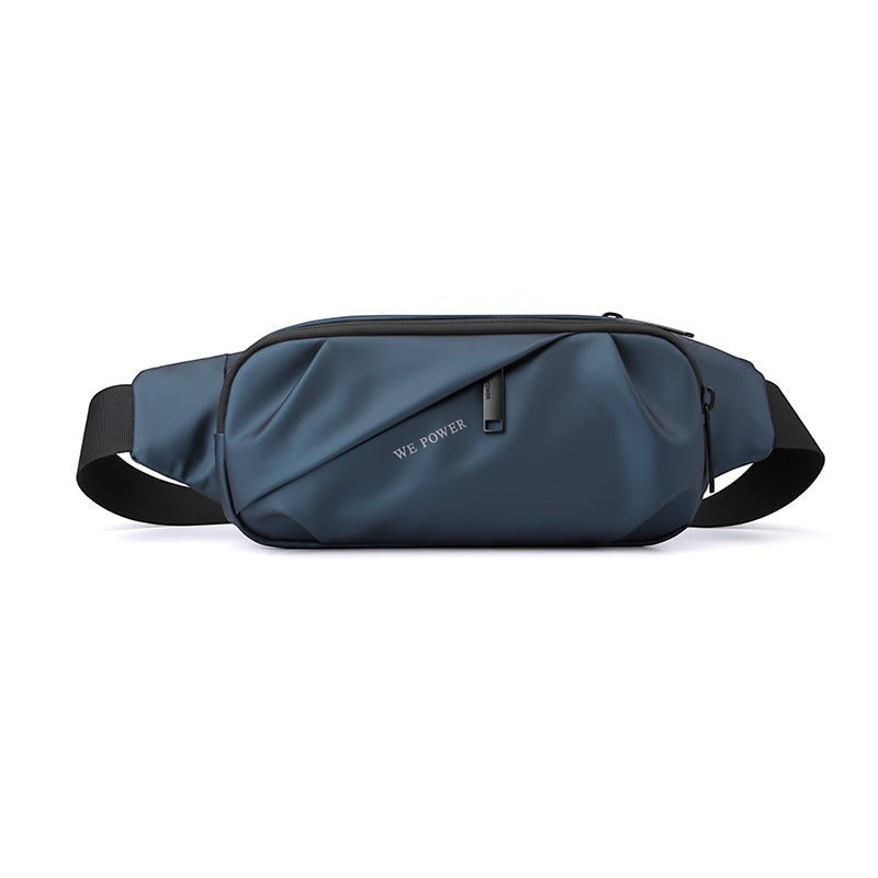Creative Vault Marketplace dark blue waterproof nylon waist bag with a minimalist design and secure zipper closure