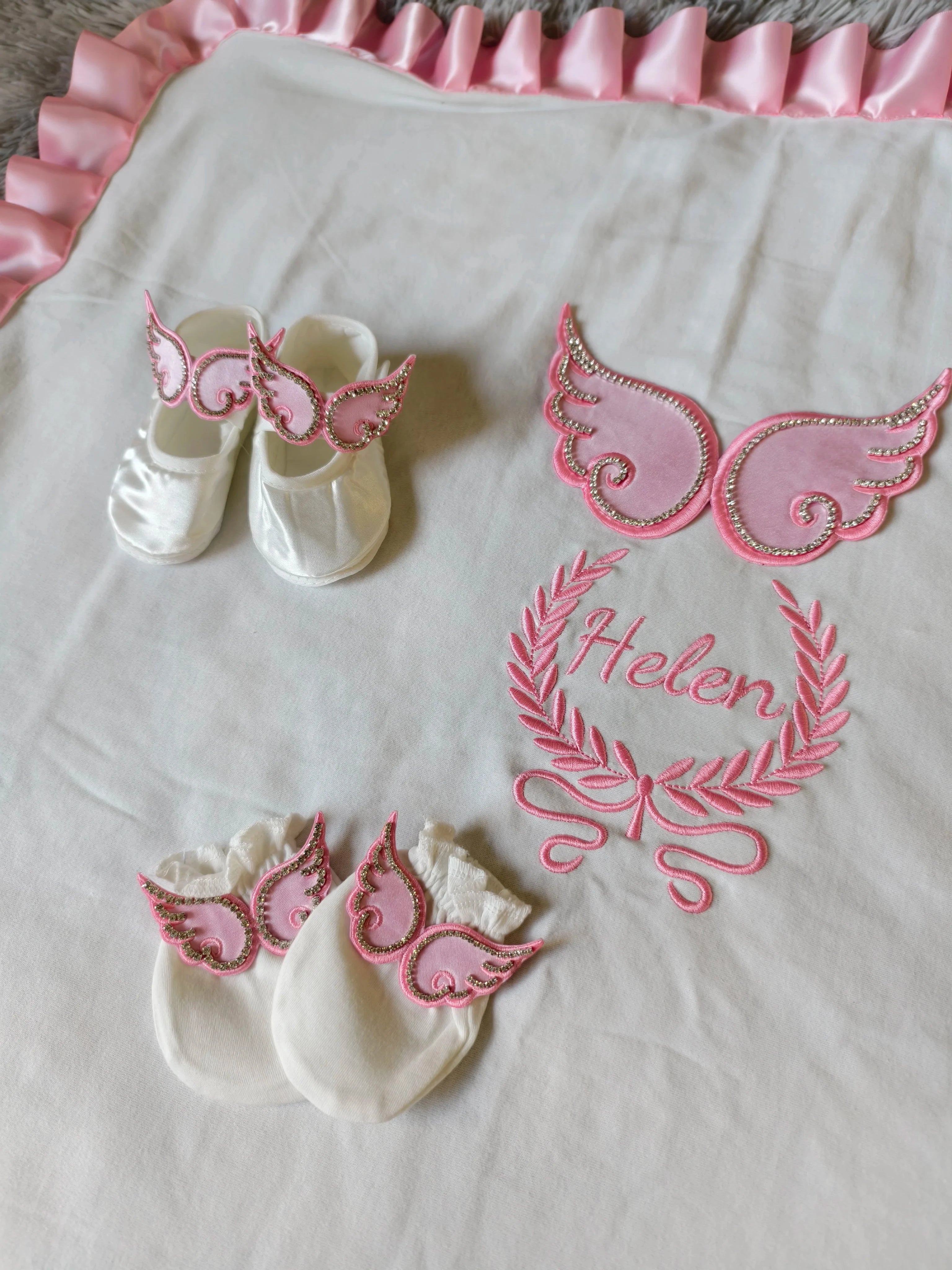 Newborn Baby Girl Coming Home Outfit – Elegant Comfort with Custom Name for Cherished Moments by Creative Vault Marketplace