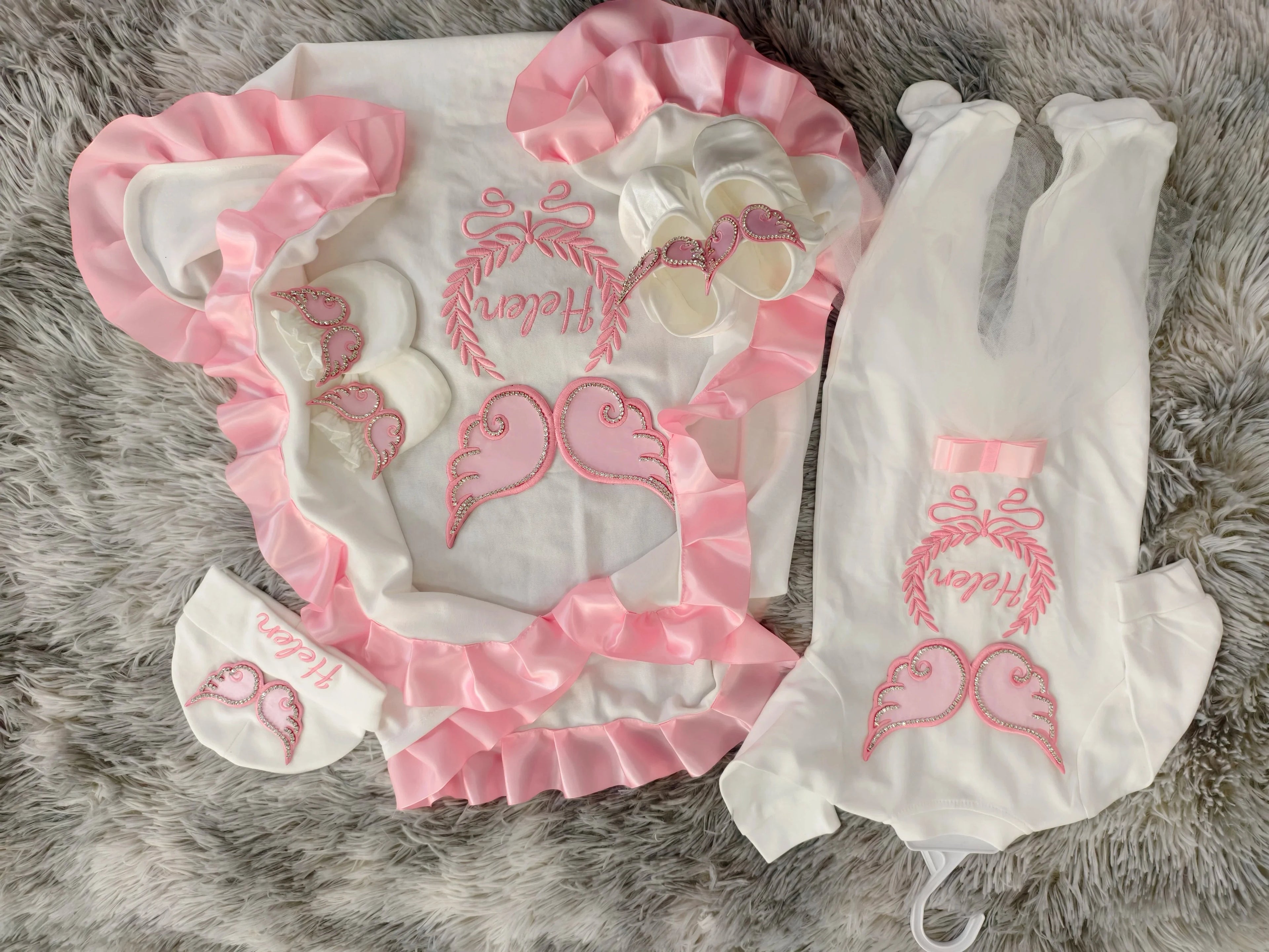 Newborn Baby Girl Coming Home Outfit – Elegant Comfort with Custom Name for Cherished Moments by Creative Vault Marketplace