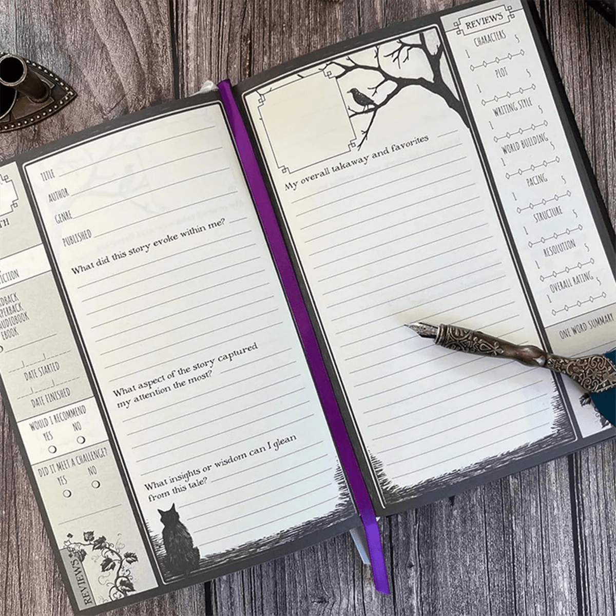 【A29I-Sale】Journals Waiting for the Night Journal, Gothic Inspired, Journaling for Reading by Creative Vault Marketplace