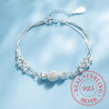 Fine 925 Sterling Silver Bead Charm Bracelet For Women Girls Lady cute Wedding Party Bohemian Fashion Jewelry Gift noble y2k by Creative Vault Marketplace