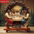 Religious Wall Art Round Plaque: Jesus & Last Supper Scene, Classic Bible Home Decor by Creative Vault Marketplace
