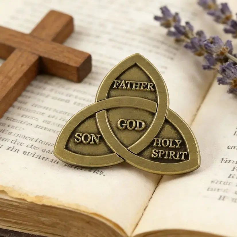 Triquetra Trinity Pin Celtic Knot Father Son Holy Spirit God Brooch Christian Religious Faith Badge Eternity Unity Jewelry by Creative Vault Marketplace