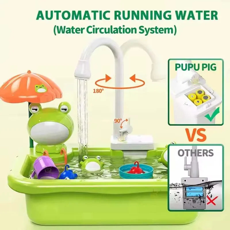 Children's Fitchen Toys Electric Fun Water Play Water Wash Basin Fishing Dishwashing Home Role-Playing Baby Early Education Toys by Creative Vault Marketplace