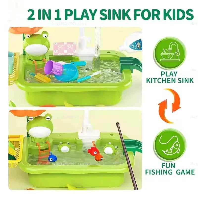 Children's Fitchen Toys Electric Fun Water Play Water Wash Basin Fishing Dishwashing Home Role-Playing Baby Early Education Toys by Creative Vault Marketplace