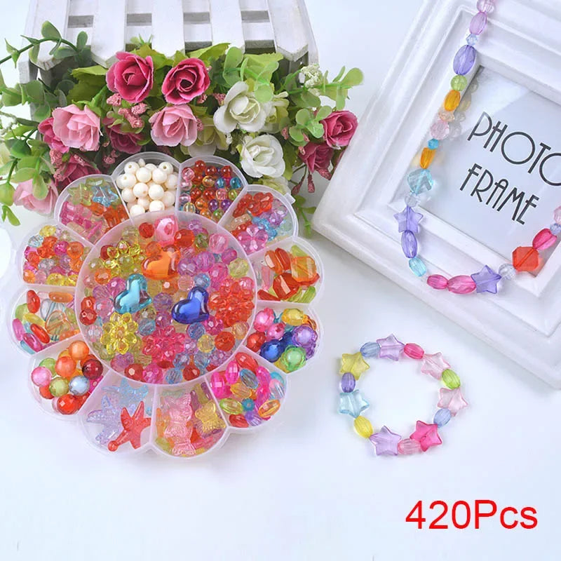Children Creative DIY Beads Toy With Whole Accessory Set/ Kids Girls Handmade Art Craft Educational Toys for Gifts And Presents by Creative Vault Marketplace
