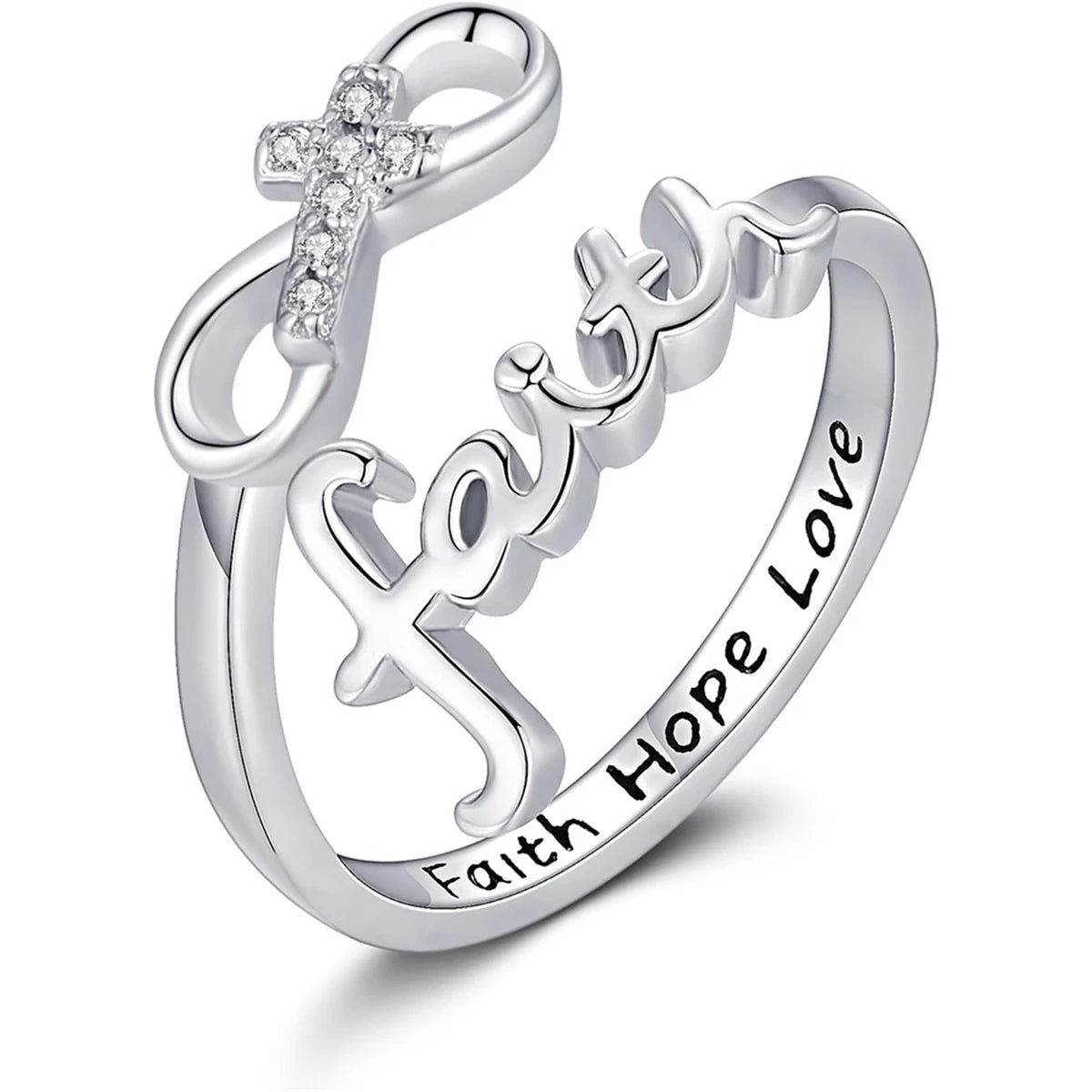 1Pc Exquisite Faith Cross Open Ring Fashion Christian Jewelry Daily Accessories Women's Prayer Blessing Perfect Gift by Creative Vault Marketplace