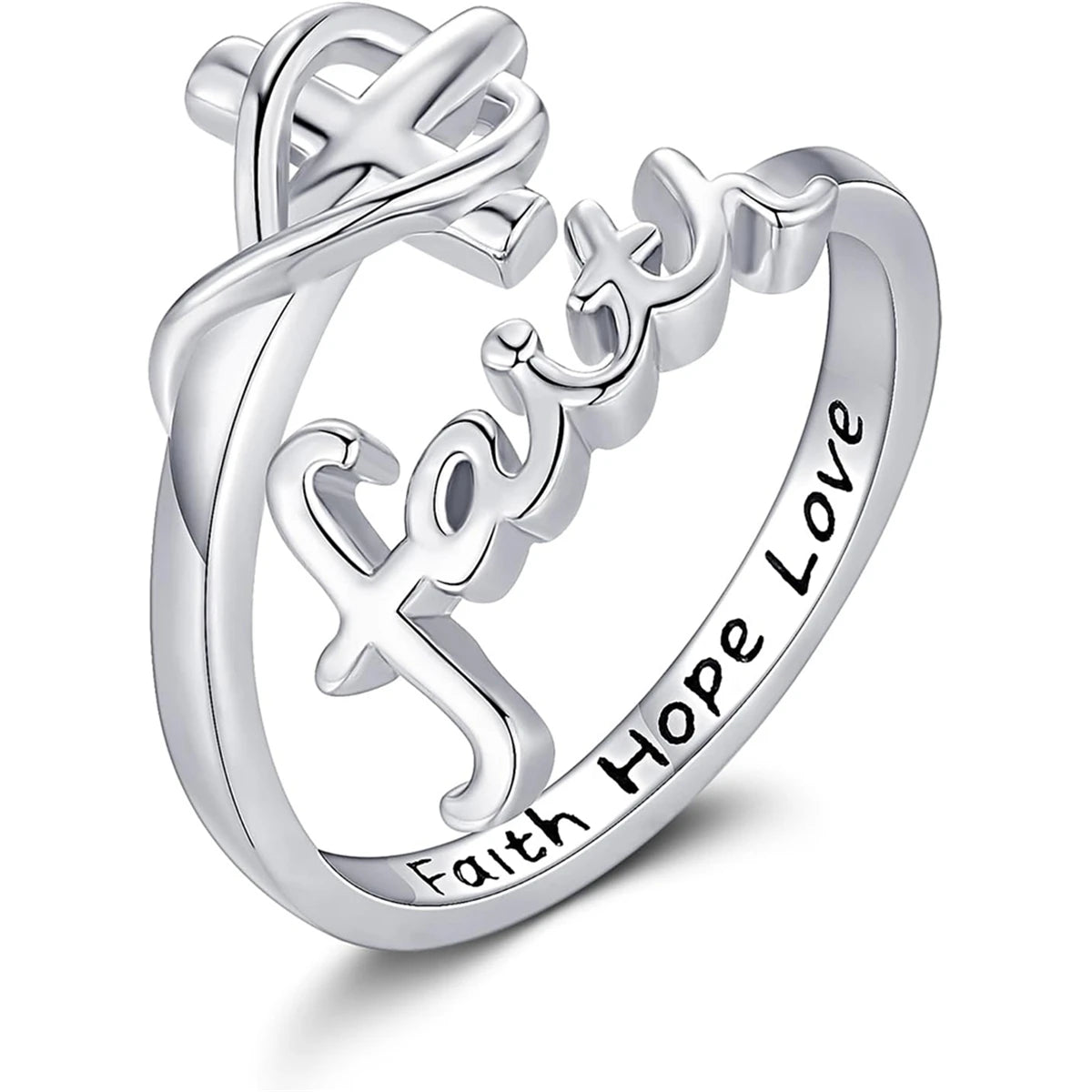 1Pc Exquisite Faith Cross Open Ring Fashion Christian Jewelry Daily Accessories Women's Prayer Blessing Perfect Gift by Creative Vault Marketplace