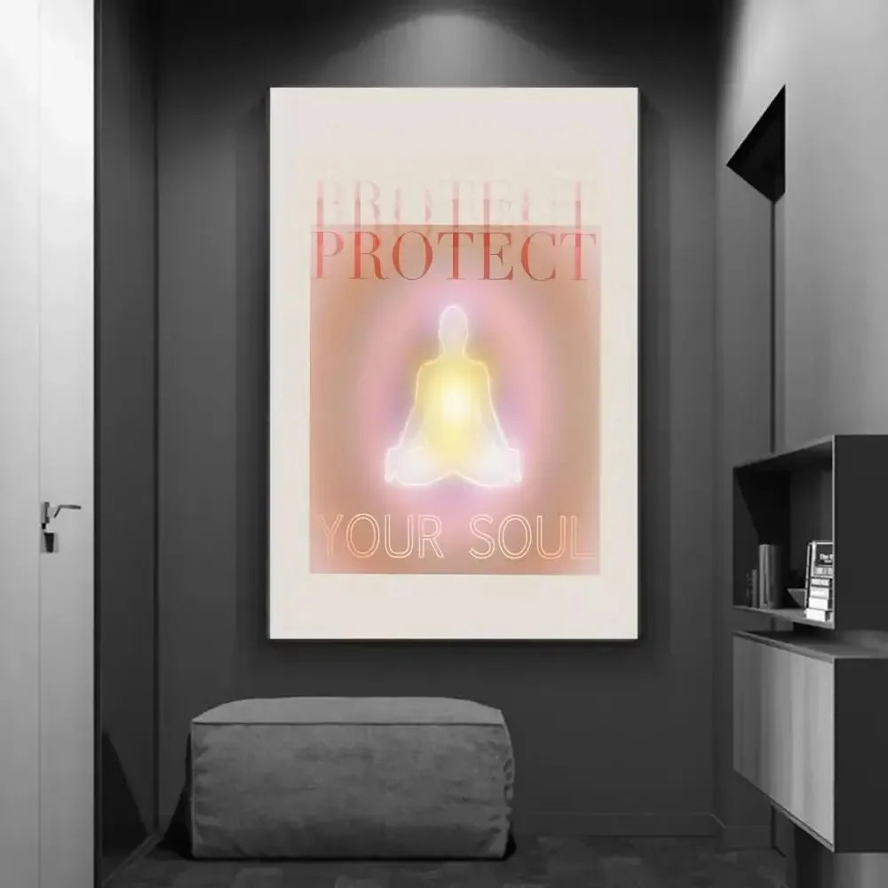 Fashion Retro Wall Art 70s Spiritual Energy Soul Universe HD Canvas Poster Print Living Room Bedroom Home Decor by Creative Vault Marketplace