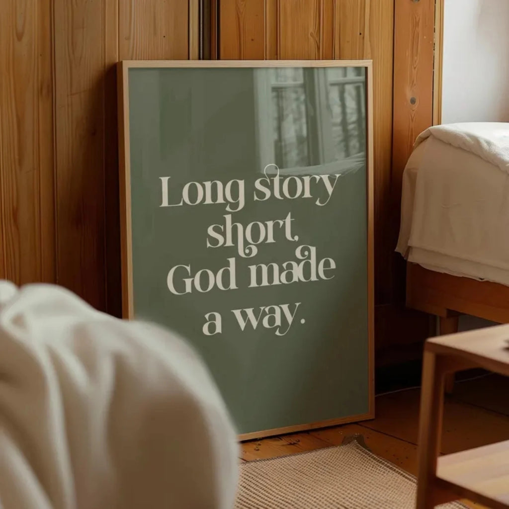 Long Story Short God Made A Way Christian Faith Wall Art Print Canvas Painting Poster Picture For Living Room,Bedroom Home Decor by Creative Vault Marketplace