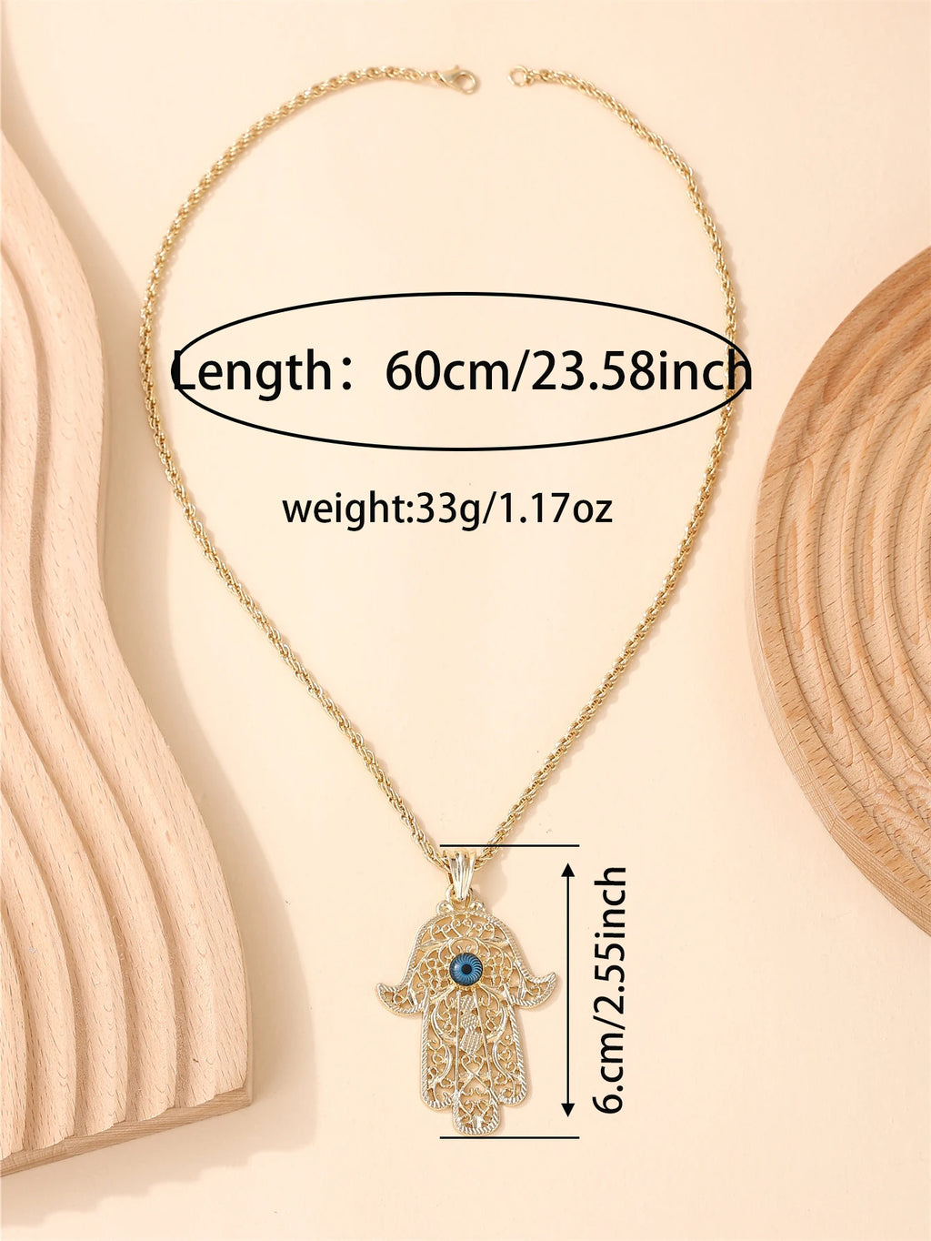 Ladies' jewelry necklace with Hand of Fatima, Middle Eastern bridal wedding party accessories, for daily wear by Creative Vault Marketplace