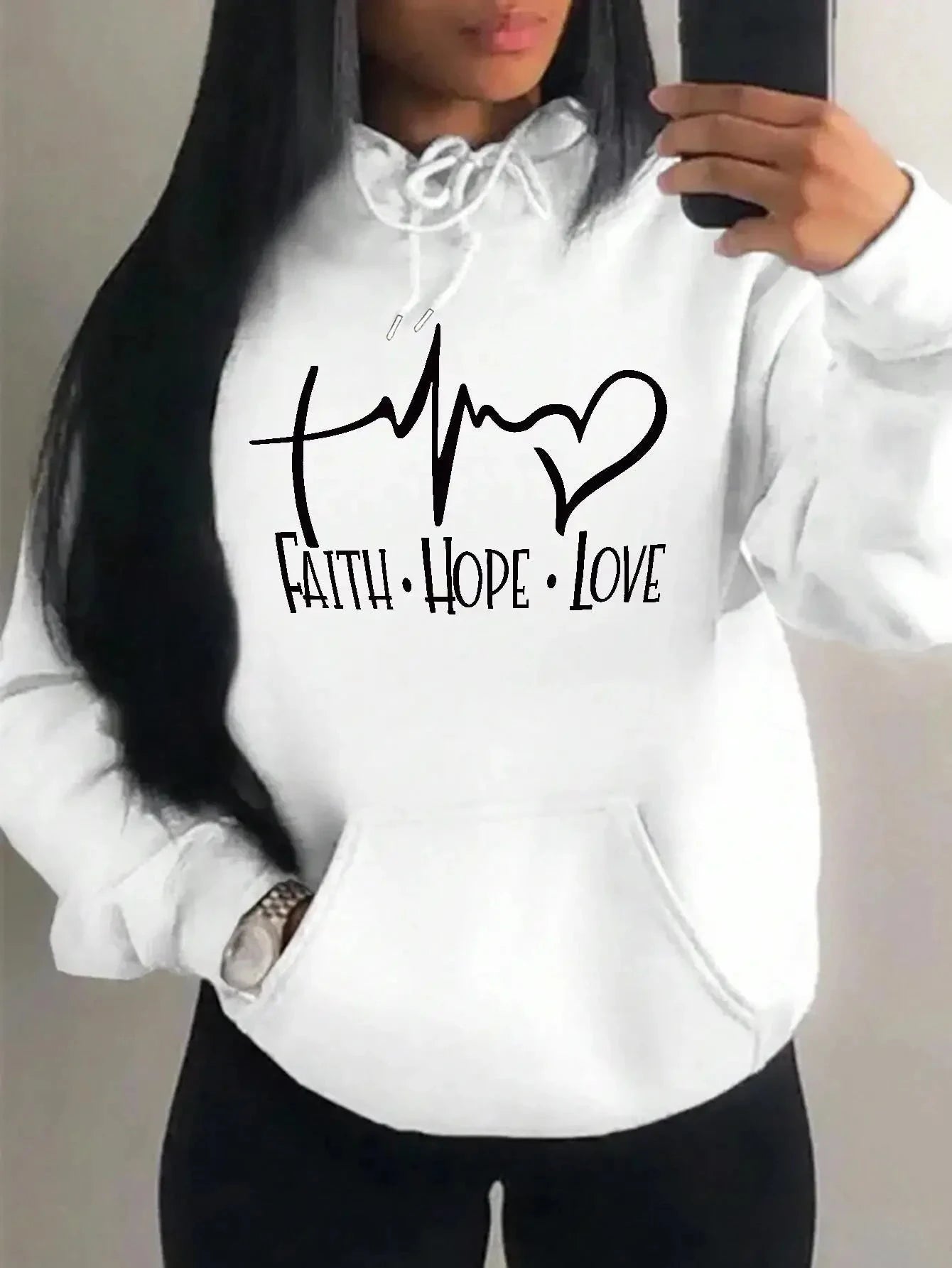 Faith Hope Love Hoodie - Embrace Casual Comfort and Inspiration by Creative Vault Marketplace