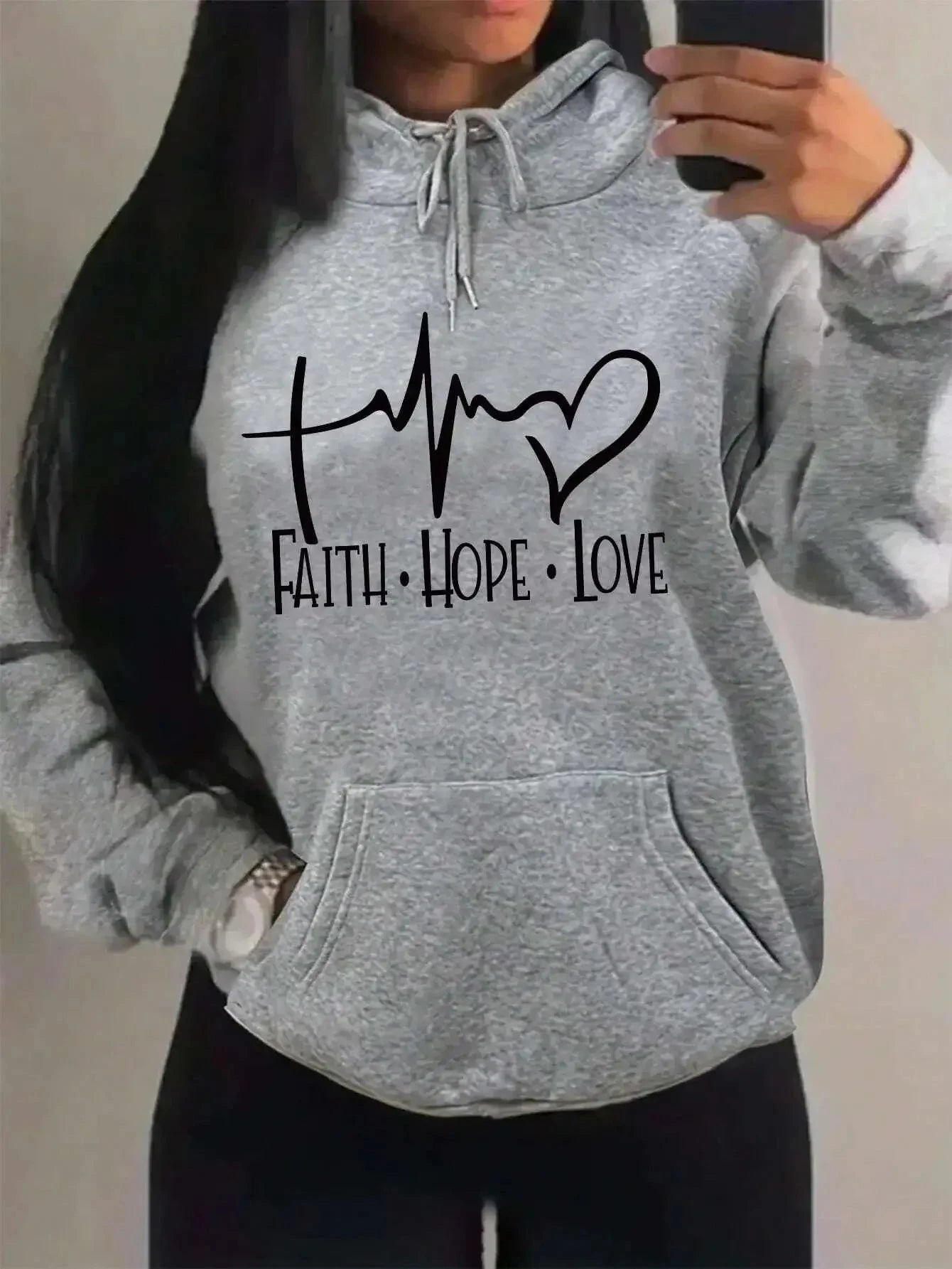 Faith Hope Love Hoodie - Embrace Casual Comfort and Inspiration by Creative Vault Marketplace