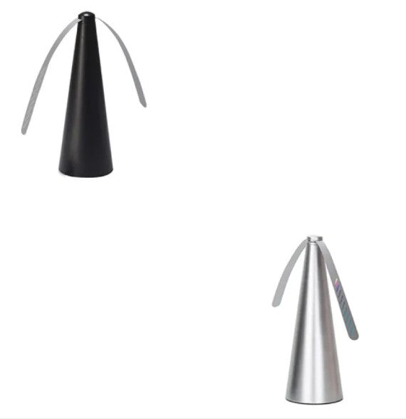 Creative Vault Marketplace insect repellent fans in black and silver, designed to keep pests away from dining areas.
