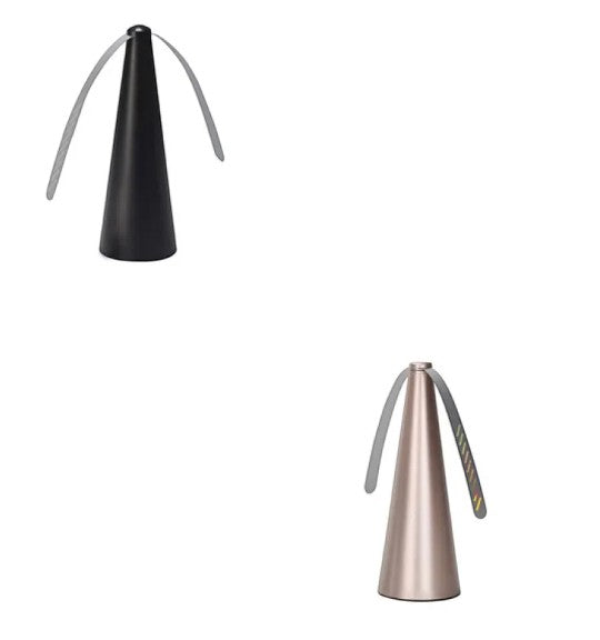 Creative Vault Marketplace insect away air fans in black and rose gold, portable fly repellent devices for tables.