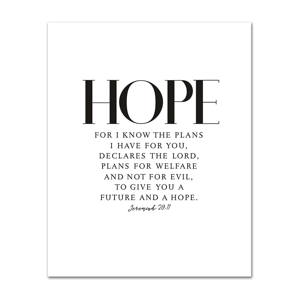 Bible Verse Wall Poster Grace Joy Peace Hope Trust Faith Art Christian Quotes Print Canvas Painting for Living Room Home Decor by Creative Vault Marketplace