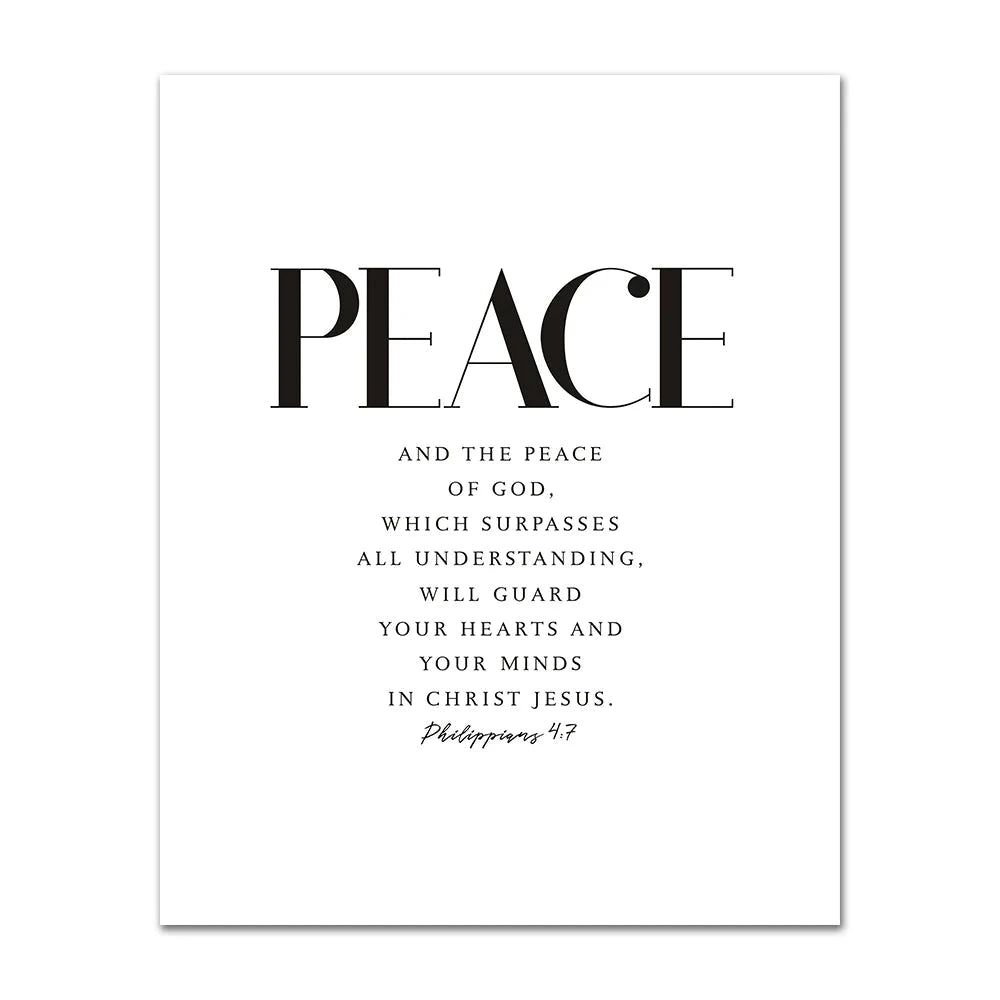 Bible Verse Wall Poster Grace Joy Peace Hope Trust Faith Art Christian Quotes Print Canvas Painting for Living Room Home Decor by Creative Vault Marketplace