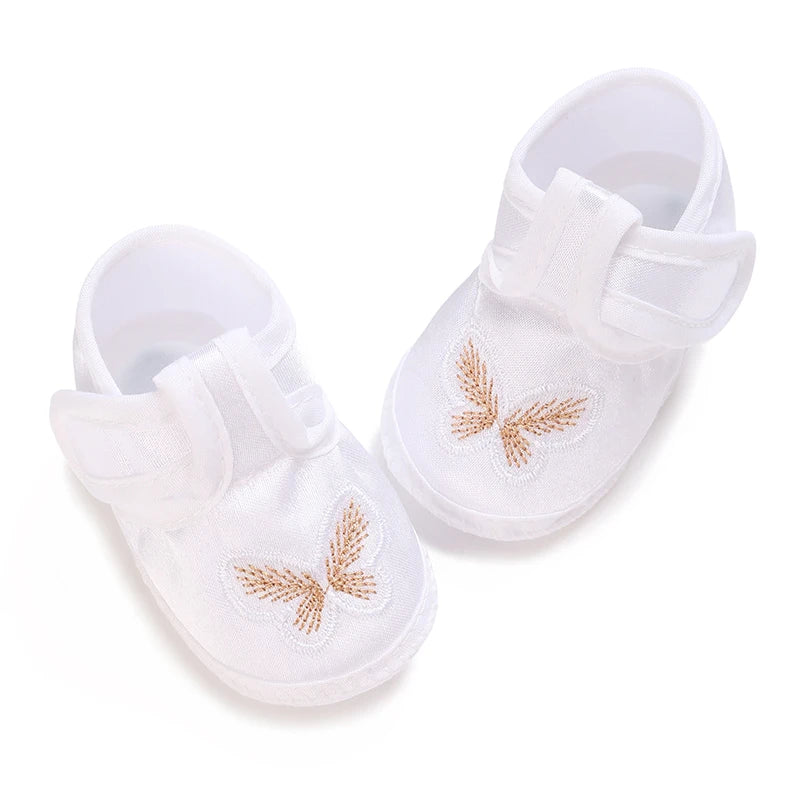 White Baptismal Shoes For Newborn Babies First Pair Of Baptismal Shoes For Newborn Boys And Girls Soft Soled Baby Walking Shoe by Creative Vault Marketplace
