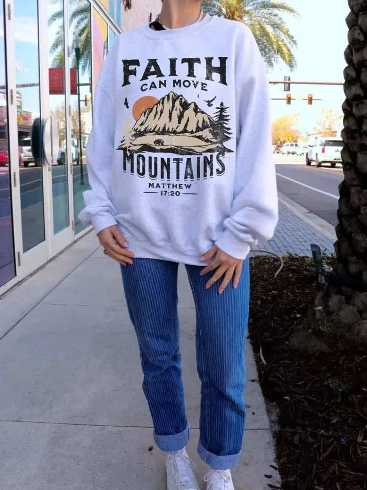 Embrace Your Faith with Our Trendy Christian Faith Sweatshirt for Women by Creative Vault Marketplace