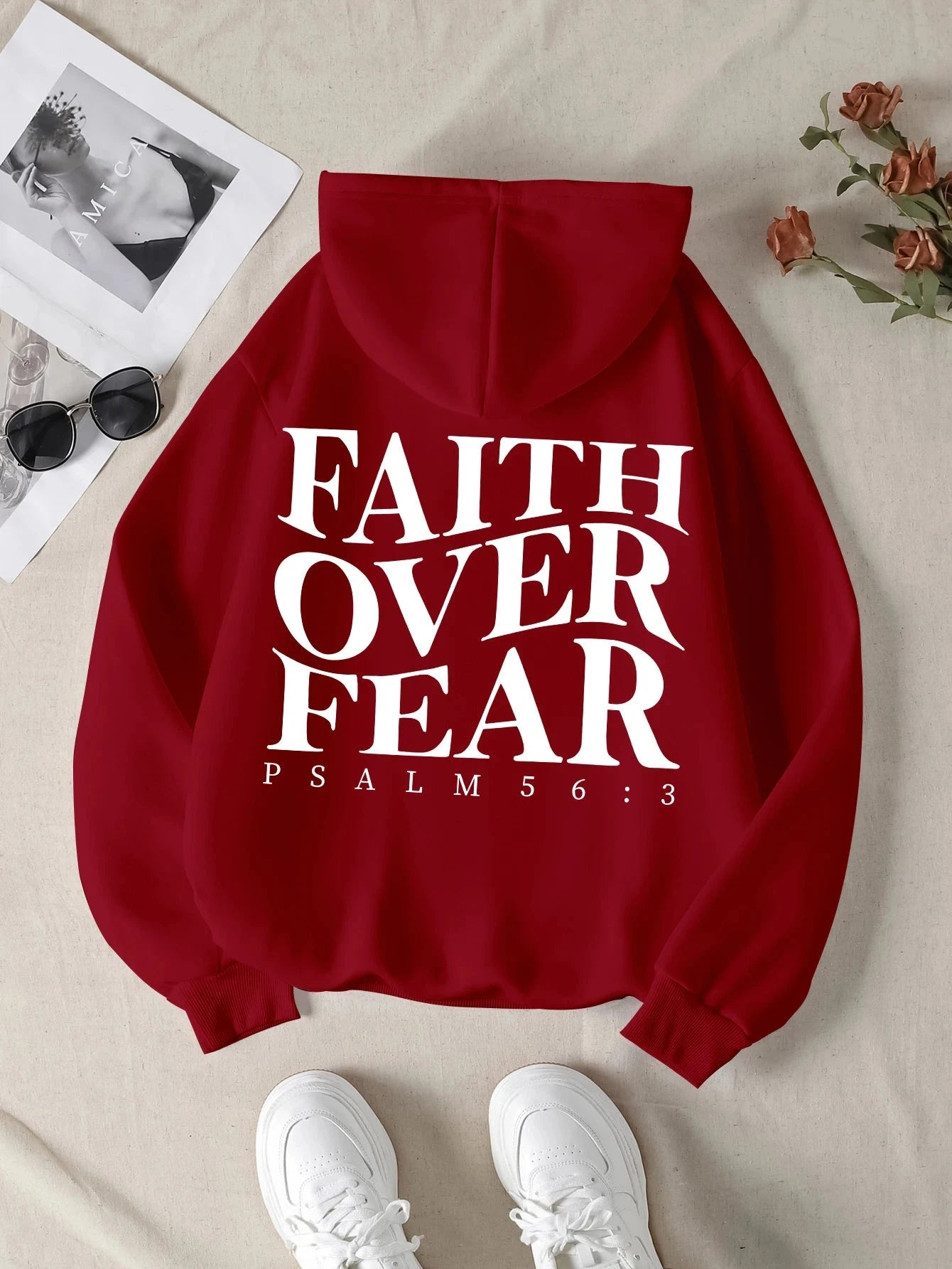 Faith over fear Christian Hoodie Christian hoodie Jesus hoodie Fashion hoodie Bible Verse Men and women can be aesthetic 2024 by Creative Vault Marketplace