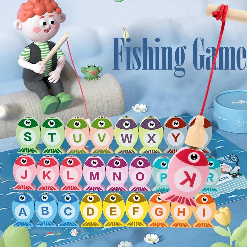 Children Wooden Fishing Game Toys Gift Early Education Alphabet Numeric Cognitive Toys Children Interactive Games Toys for Gifts by Creative Vault Marketplace