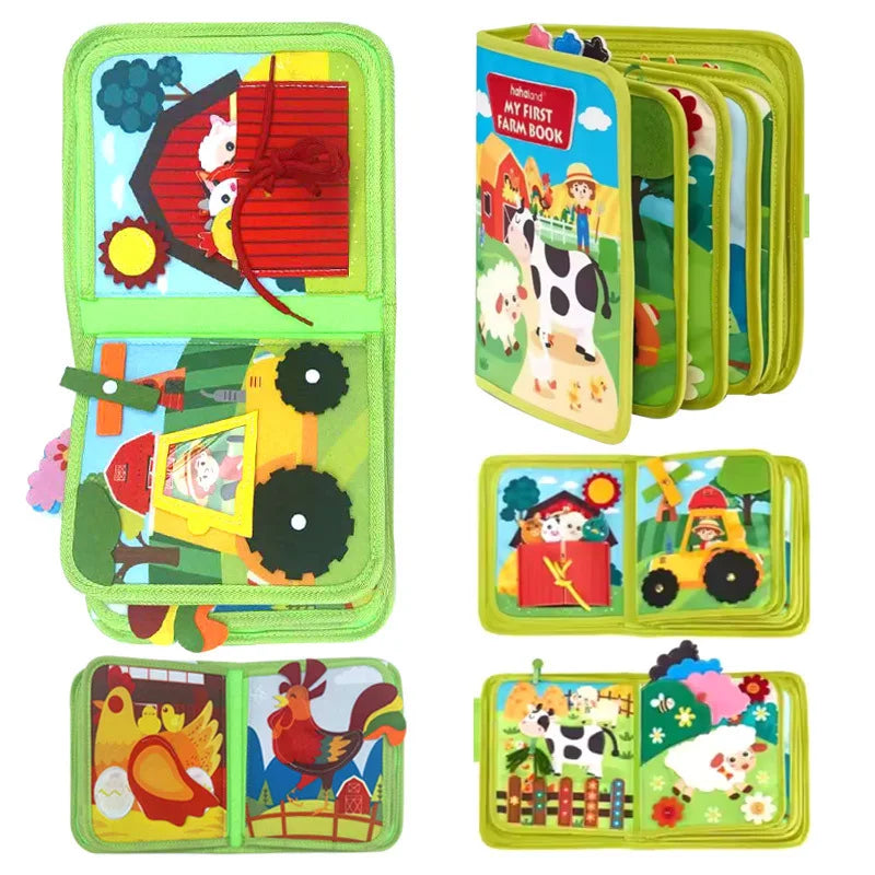 Felt Learning Board Baby Enlightenment Learning Teaching Aid Dressing Button Montessori Early Education Children's toy Busy Book by Creative Vault Marketplace