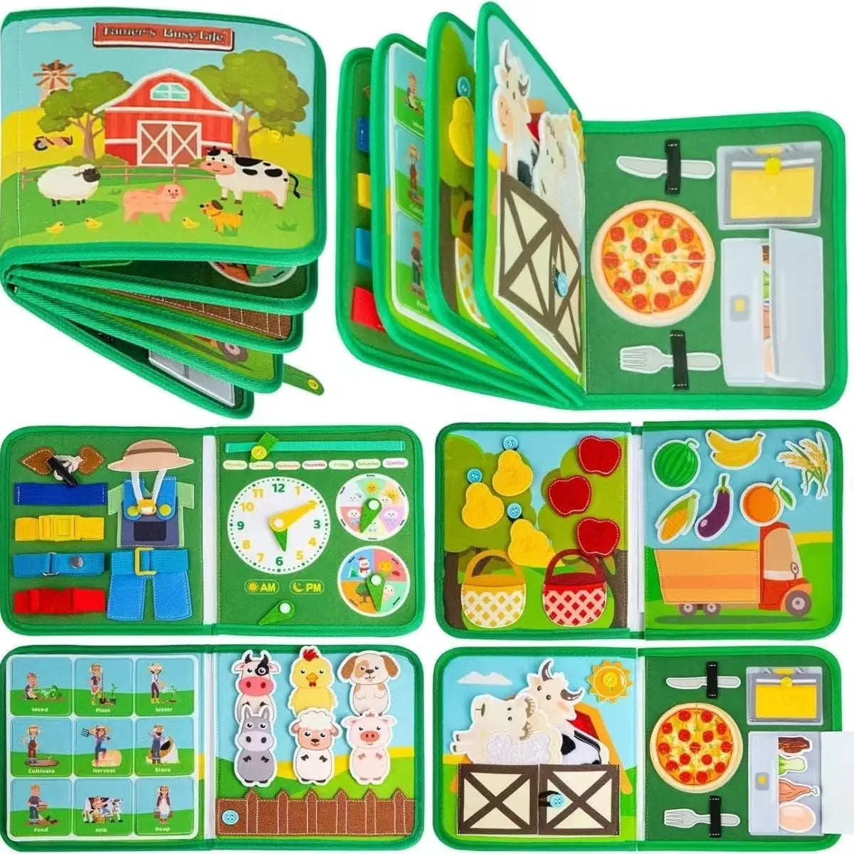Felt Busy Books Children's Cognitive Educational Enlightenment Unbreakable Felt Books DIY Farm Stories Toy Books by Creative Vault Marketplace
