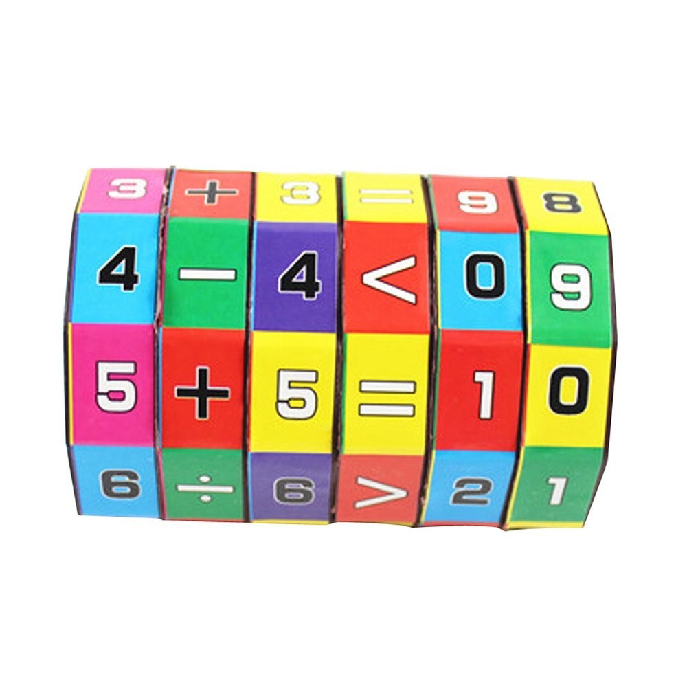 Creative Vault Marketplace kids' math cylinder puzzle toy with colorful rotating segments for learning arithmetic.