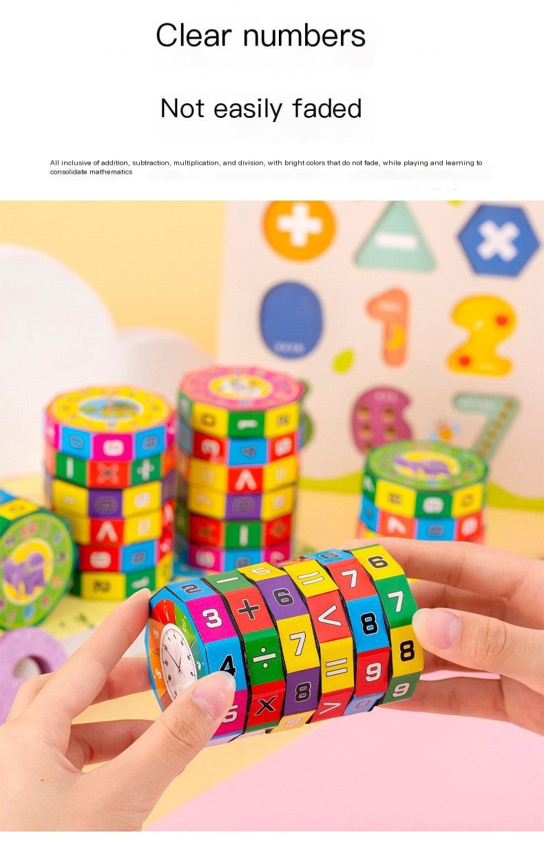 Creative Vault Marketplace kids' math cylinder puzzle toy with colorful numbers for addition and subtraction practice