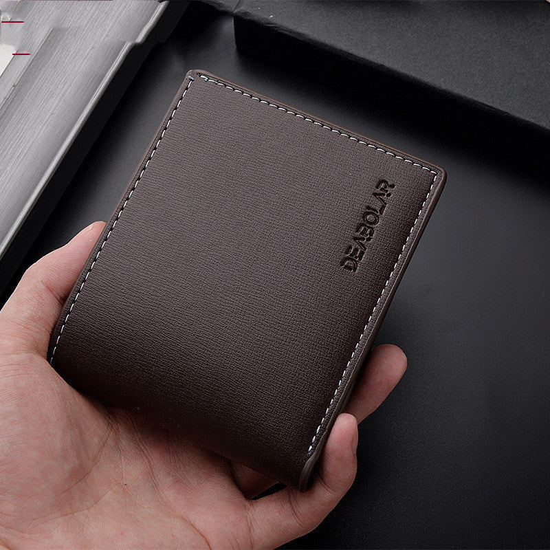 Men's Slim Bifold Wallet | Stylish PU Leather Design in Black & Brown by Creative Vault Marketplace