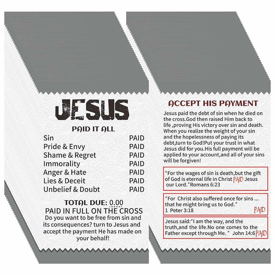 100 Pcs Inspirational Faith Cards, Gospel Tract Bible Verse Cards Double Sided for Gifts, Sharing, Packaging Inserts by Creative Vault Marketplace