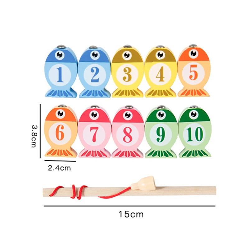 Kids Wooden Fishing Game Toys Gifts Early Education Alphabet Numeric Cognitive Toys Children Interactive Games Toys for Gifts by Creative Vault Marketplace