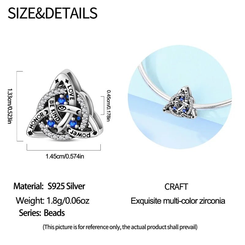New 925 Sterling Silver Faith Triangle Charms Pendants For Women Fit Original Bracelet DIY Birthday Party Jewelry Gifts by Creative Vault Marketplace