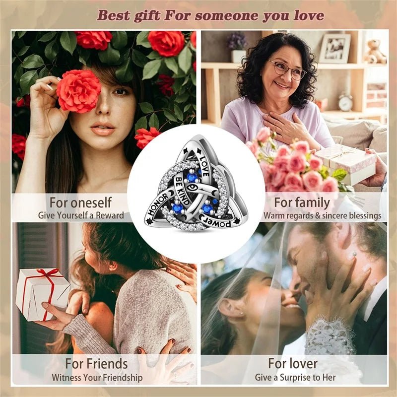New 925 Sterling Silver Faith Triangle Charms Pendants For Women Fit Original Bracelet DIY Birthday Party Jewelry Gifts by Creative Vault Marketplace