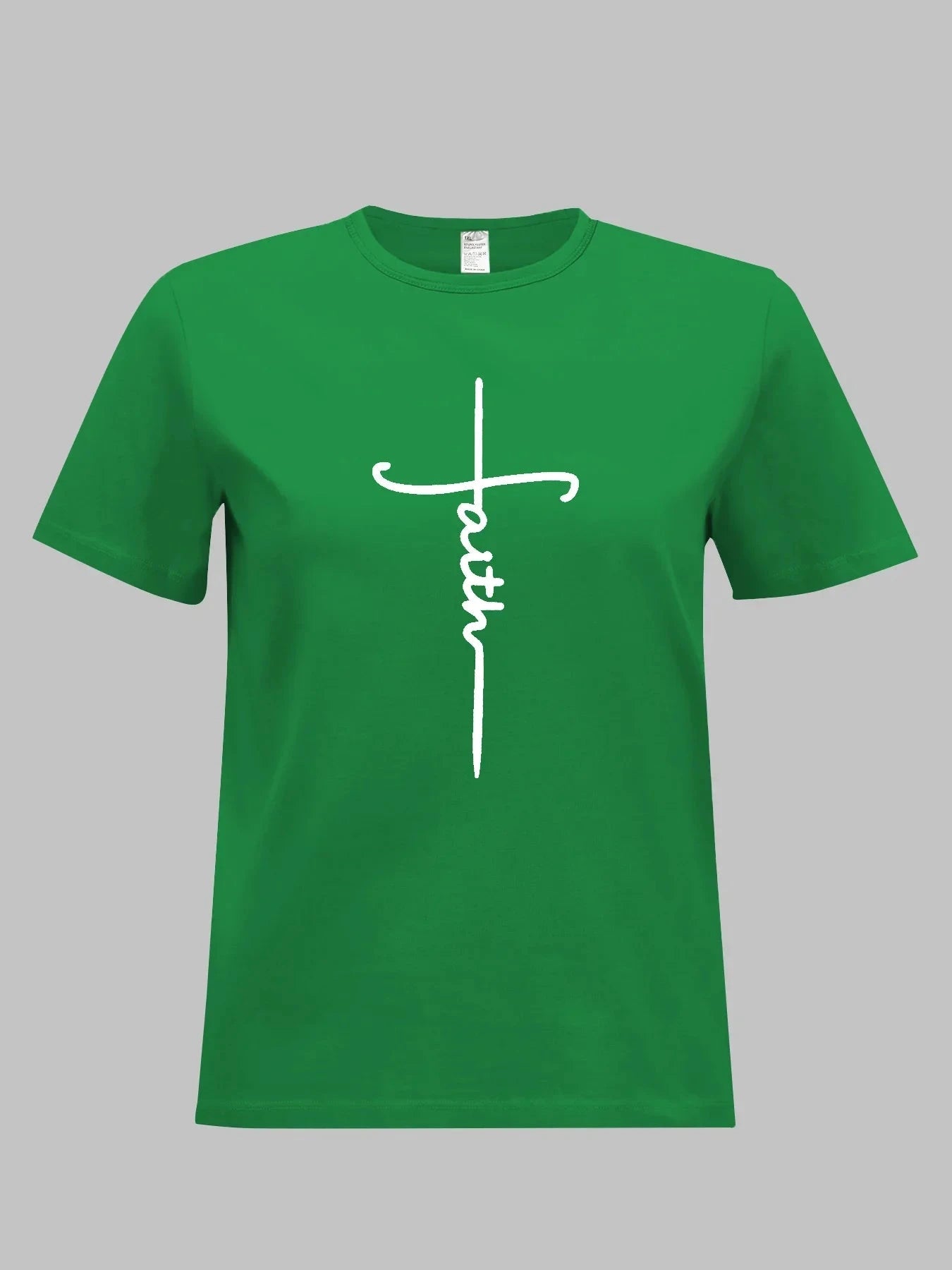 Faith Cross T Shirt Women Christian Faith Graphic Tee Casual Round Neck Short Sleeve Tops by Creative Vault Marketplace