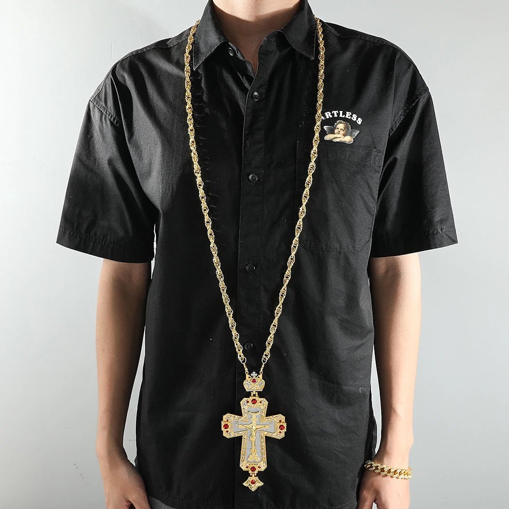 Europe and America Christian Religion Necklace Jesus Cross Pendant Long Chains Good Friday Religious Faith Jewelry God Gifts by Creative Vault Marketplace