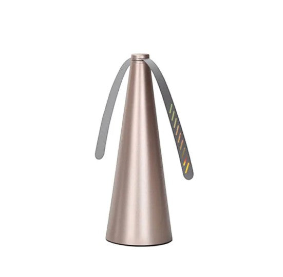 Creative Vault Marketplace insect repellent fan in rose gold with soft grey rotating blades for pest-free dining