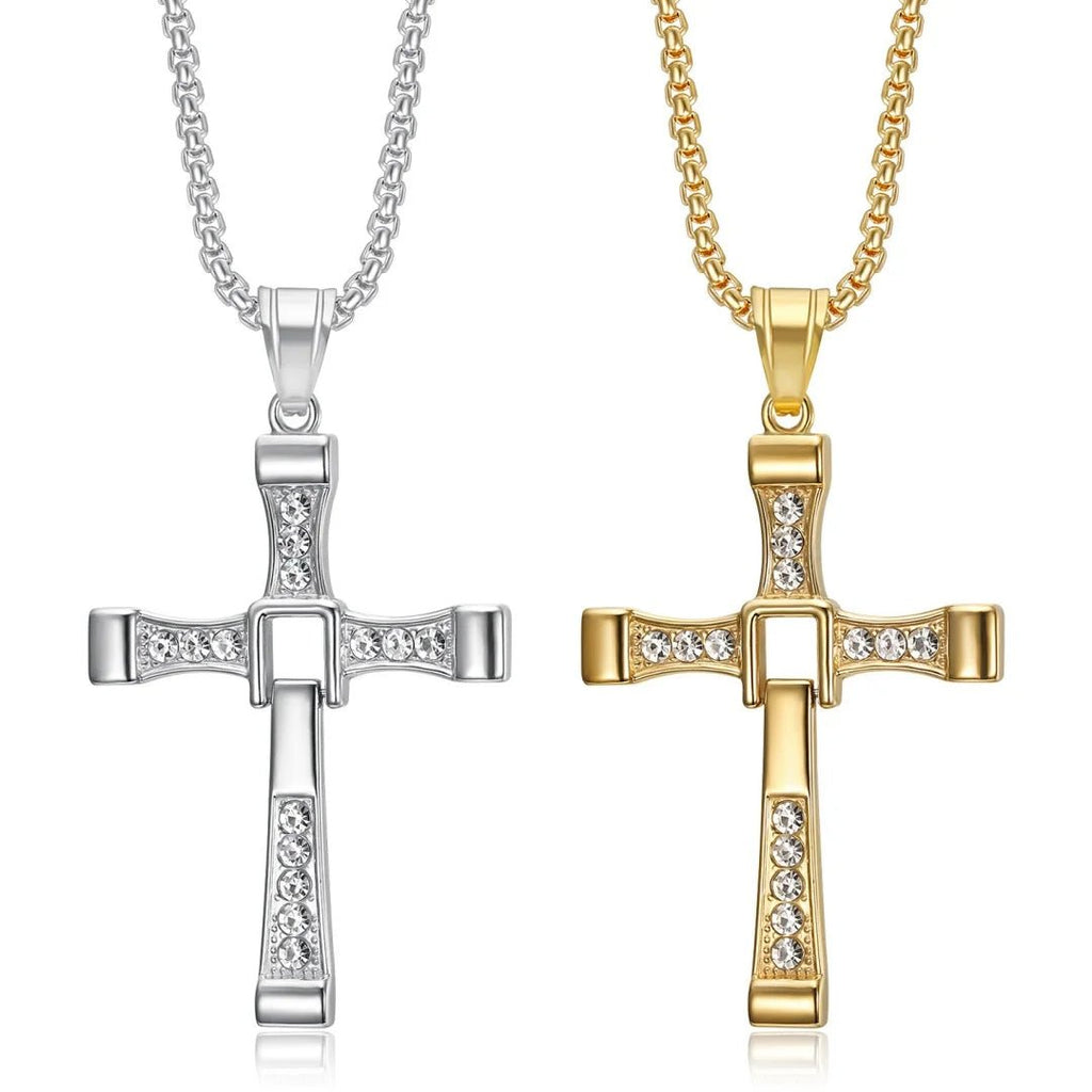Religious Iced Out Bling Jesus Cross Pendant Stainless Steel Cubic Zirconia Christian Faith Necklace for Women Men Jewelry Gift by Creative Vault Marketplace