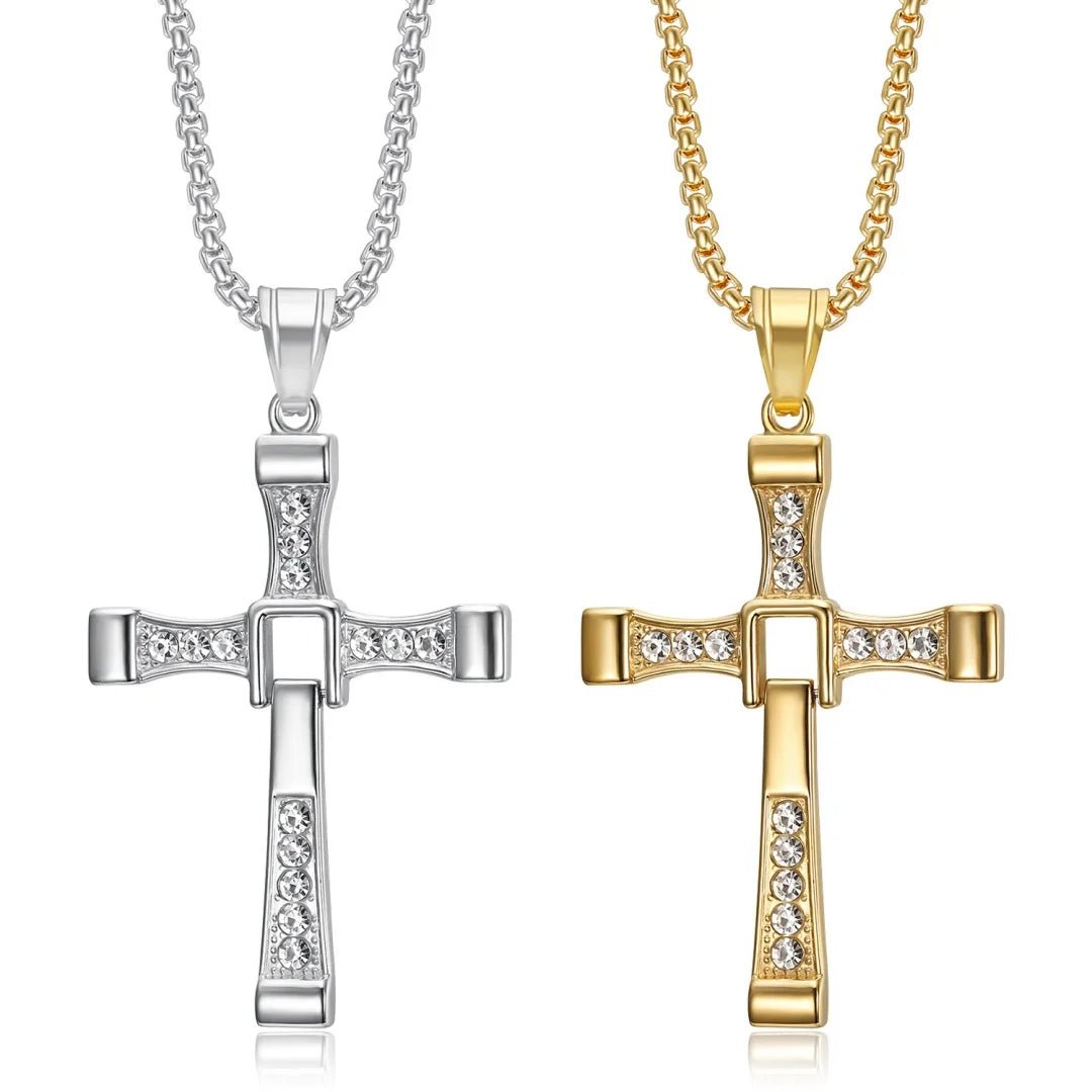Religious Iced Out Bling Jesus Cross Pendant Stainless Steel Cubic Zirconia Christian Faith Necklace for Women Men Jewelry Gift by Creative Vault Marketplace
