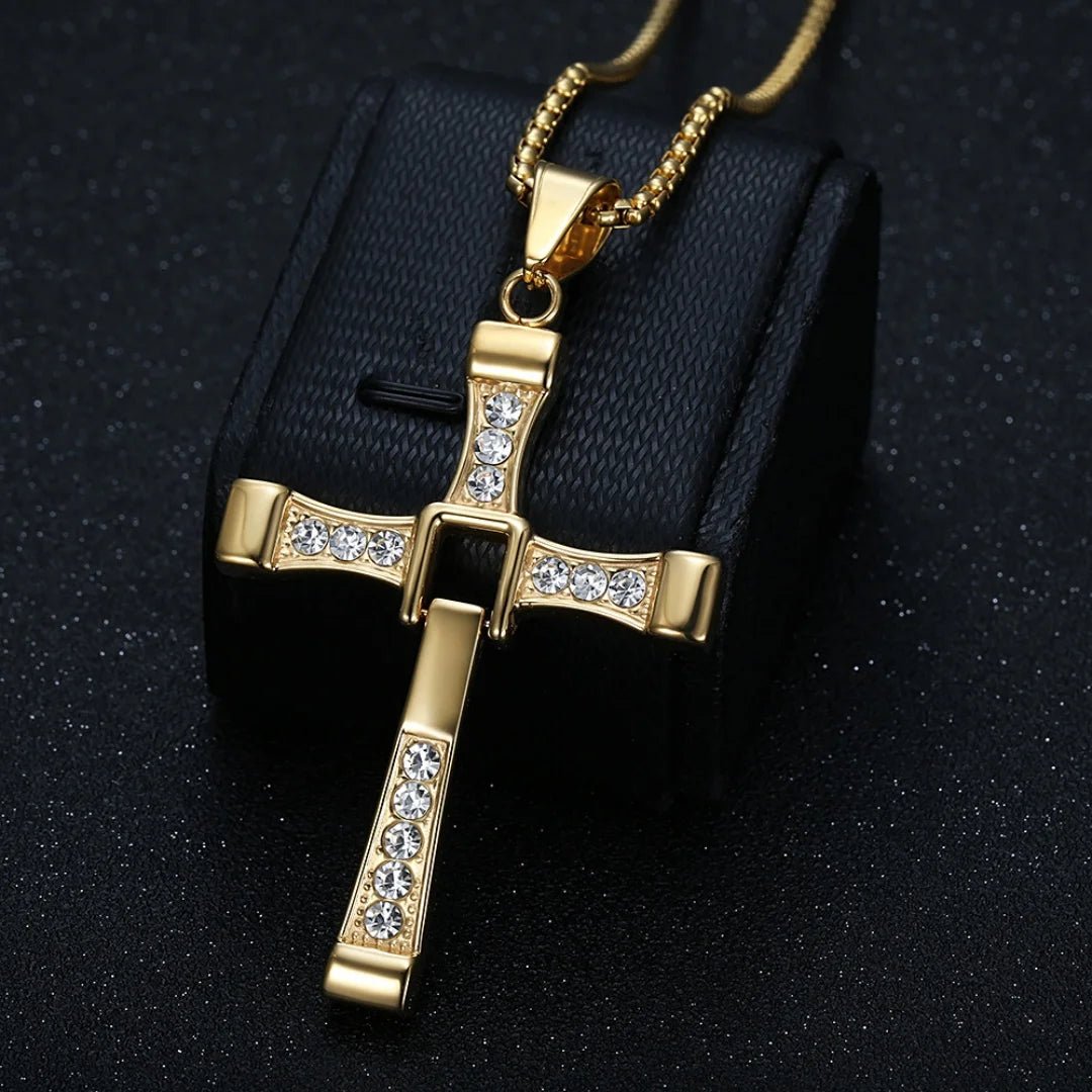 Religious Iced Out Bling Jesus Cross Pendant Stainless Steel Cubic Zirconia Christian Faith Necklace for Women Men Jewelry Gift by Creative Vault Marketplace