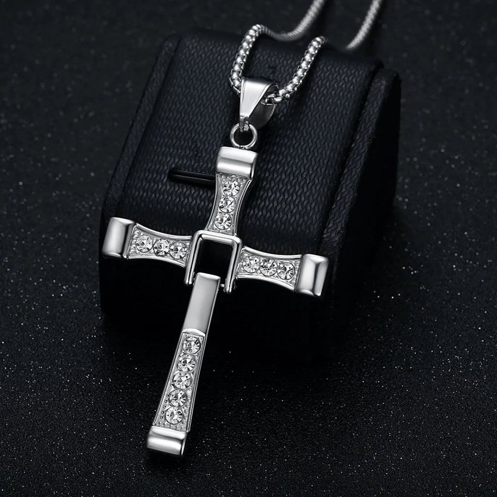 Religious Iced Out Bling Jesus Cross Pendant Stainless Steel Cubic Zirconia Christian Faith Necklace for Women Men Jewelry Gift by Creative Vault Marketplace