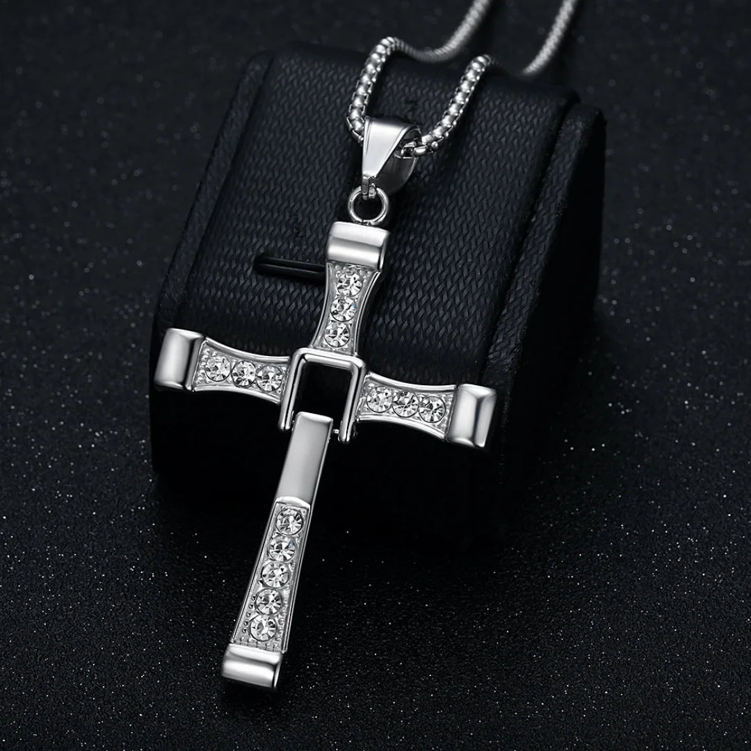 Religious Iced Out Bling Jesus Cross Pendant Stainless Steel Cubic Zirconia Christian Faith Necklace for Women Men Jewelry Gift by Creative Vault Marketplace
