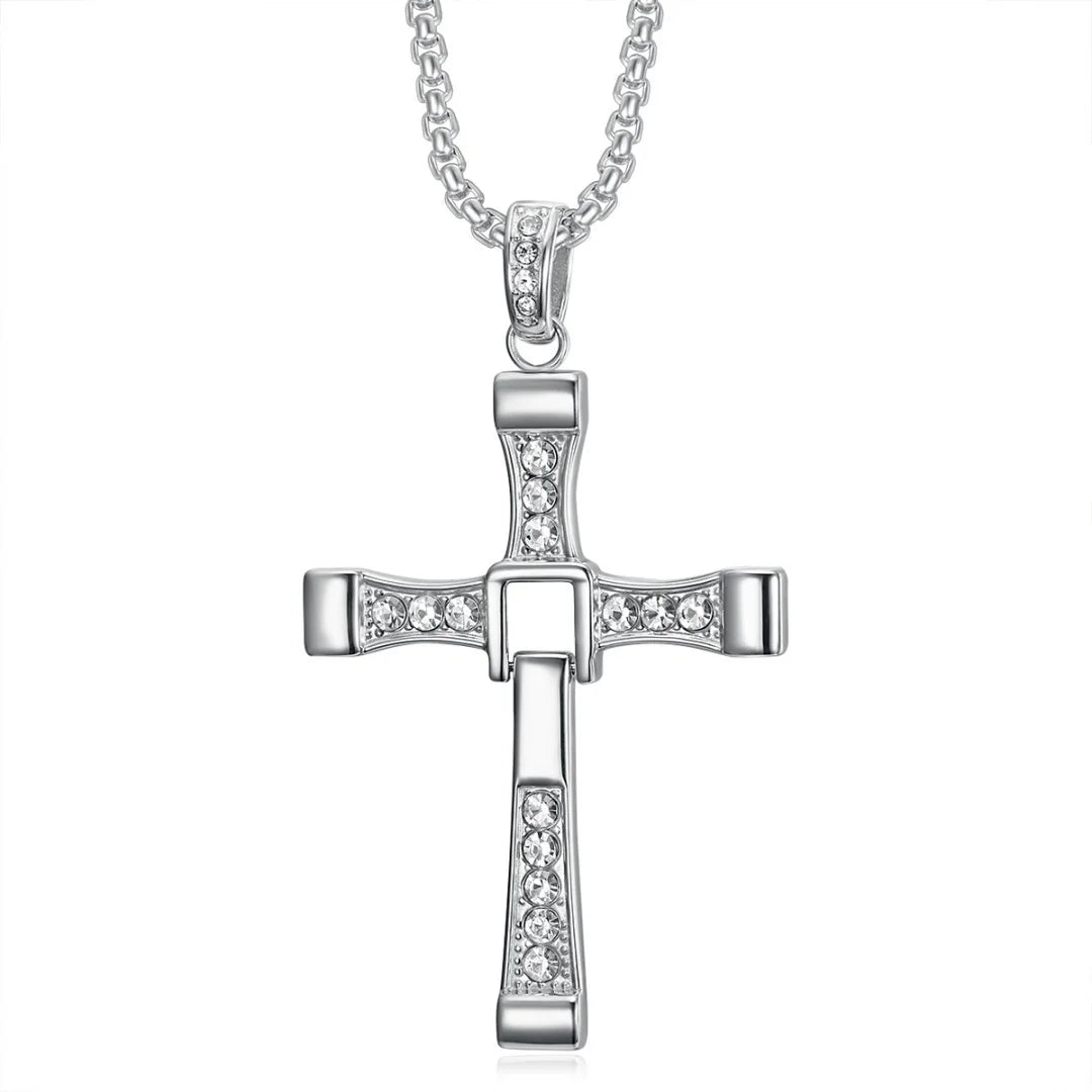 Religious Iced Out Bling Jesus Cross Pendant Stainless Steel Cubic Zirconia Christian Faith Necklace for Women Men Jewelry Gift by Creative Vault Marketplace