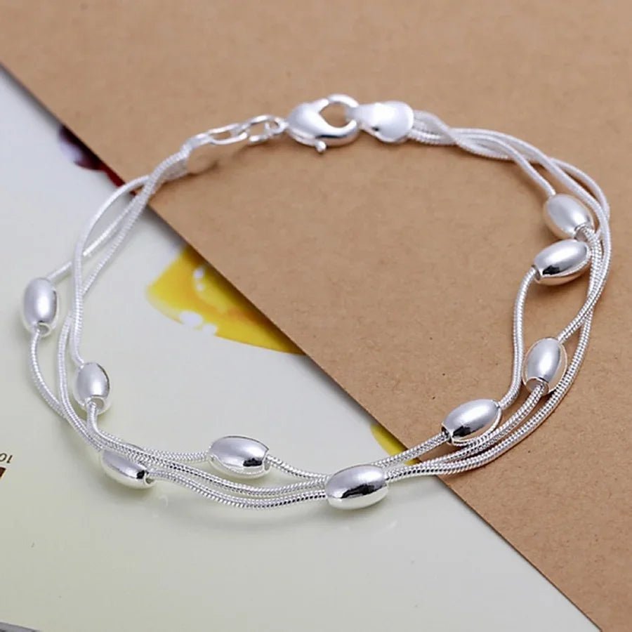 Fashion Design Product Beautiful 925 Sterling Silver Jewelry High Quality Bracelet Bead Chain Women Lady Wedding With by Creative Vault Marketplace