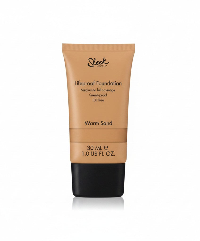 Creative Vault Marketplace Sleek MakeUP Lifeproof Foundation in Warm Sand shade, a 30ml oil-free liquid face makeup.