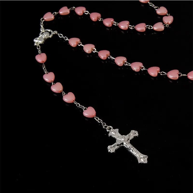 Faith Cross Pearl Bead Necklace by Creative Vault Marketplace