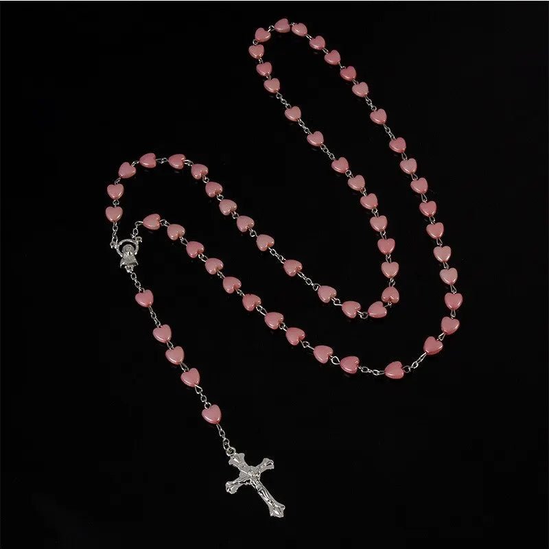 Faith Cross Pearl Bead Necklace by Creative Vault Marketplace