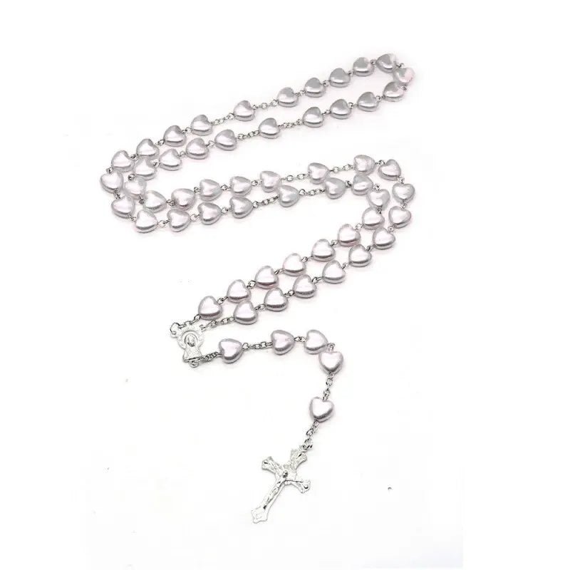 Faith Cross Pearl Bead Necklace by Creative Vault Marketplace