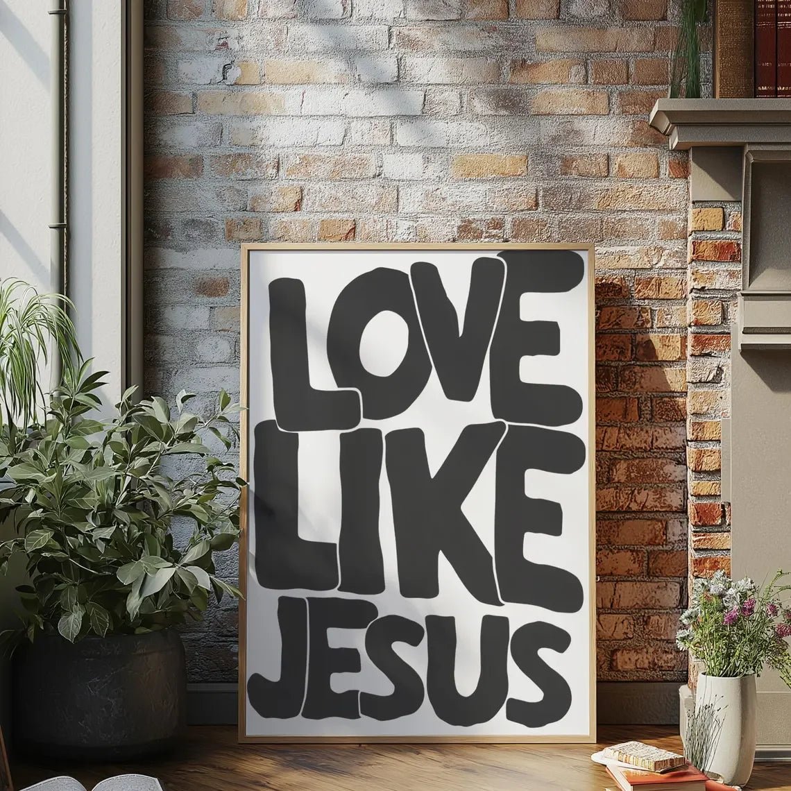 Modern Christian Wall Decor, Love Like Jesus Christian Poster Retro Christian Wall Art, Christian Gifts Digital Art, Printable by Creative Vault Marketplace